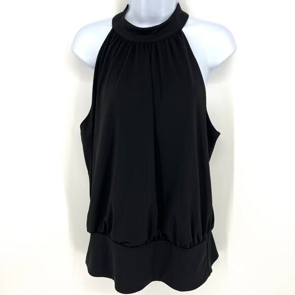 Boston Proper Womens Halter top High Neck Strappy Back Black Knit Size M - Picture 2 of 11
